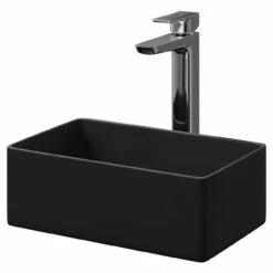 Amadora Matt Black 360mm X 230mm Small Rectangular Countertop Basin -Bathroom Products Sales Store amadora matt black 360mm x 230mm small rectangular countertop basin right 36924.1664550217