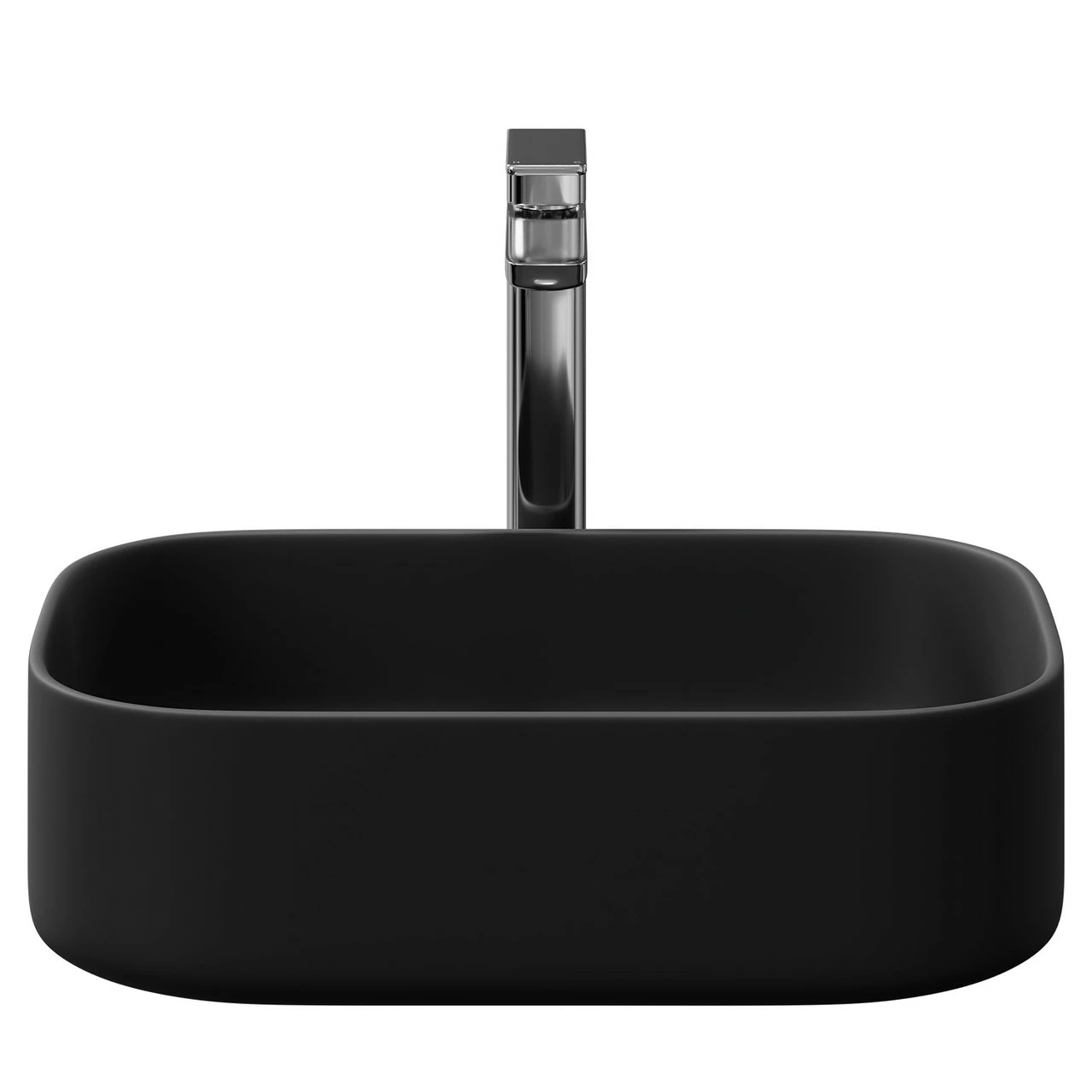 Amadora Matt Black 455mm X 325mm Square Countertop Basin 4 Amadora Matt Black 455mm X 325mm Square Countertop Basin - Image 2