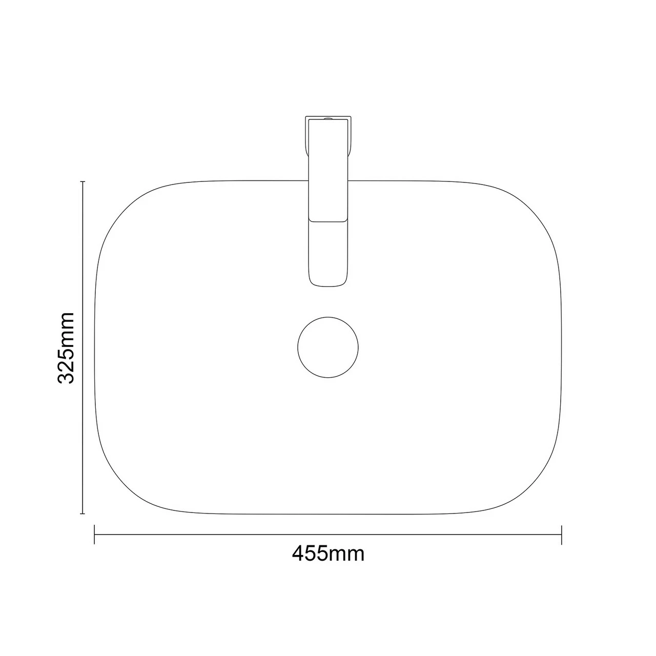 Amadora Matt Black 455mm X 325mm Square Countertop Basin 8 Amadora Matt Black 455mm X 325mm Square Countertop Basin - Image 6