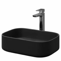 STYLE SELECTIONS Sales 48 Amadora Matt Black 455mm X 325mm Square Countertop Basin