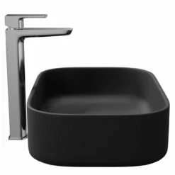 Amadora Matt Black 455mm X 325mm Square Countertop Basin 11 Amadora Matt Black 455mm X 325mm Square Countertop Basin -Bathroom Products Sales Store amadora matt black 455mm x 325mm square countertop basin side 80780.1664547697