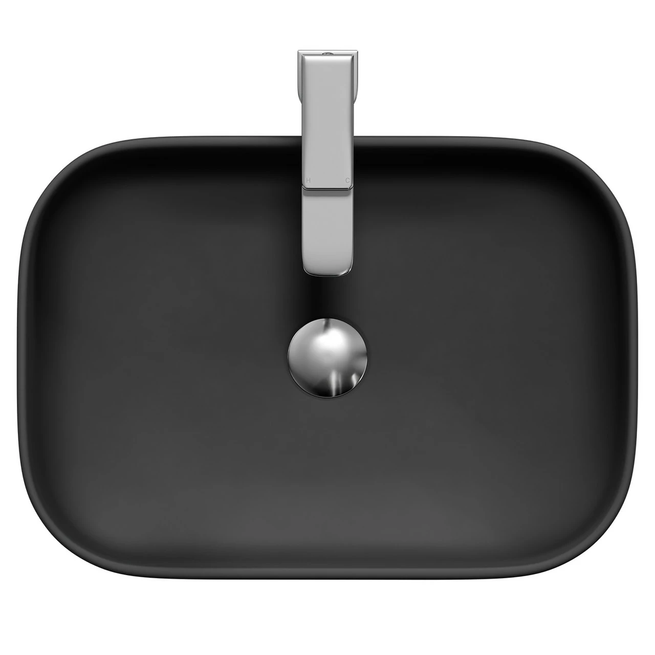 Amadora Matt Black 455mm X 325mm Square Countertop Basin 7 Amadora Matt Black 455mm X 325mm Square Countertop Basin - Image 5