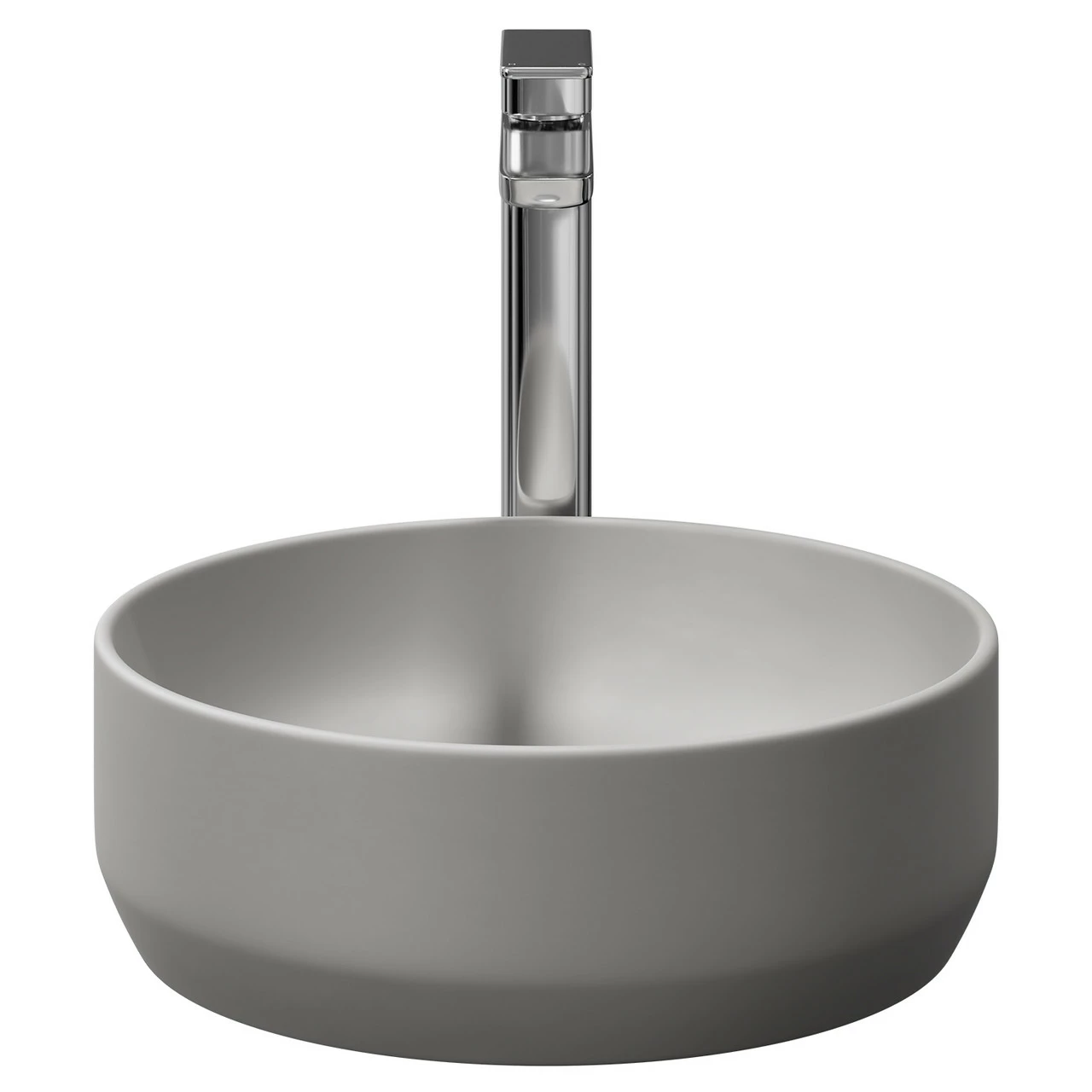 Amadora Matt Grey 350mm X 350mm Round Countertop Basin 4 Amadora Matt Grey 350mm X 350mm Round Countertop Basin - Image 2