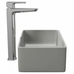 Amadora Matt Grey 360mm X 230mm Small Rectangular Countertop Basin 11 Amadora Matt Grey 360mm X 230mm Small Rectangular Countertop Basin -Bathroom Products Sales Store amadora matt grey 360mm x 230mm small rectangular countertop basin side 14454.1664550336