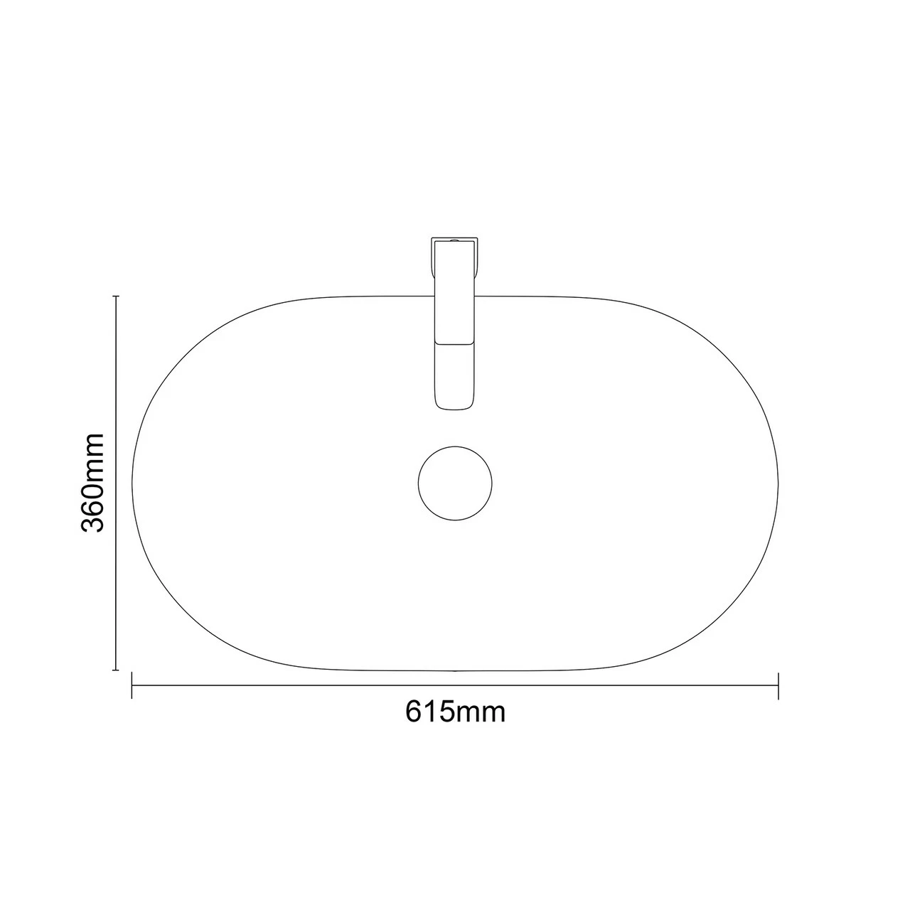 Amadora Matt Grey 615mm X 360mm Ellipse Countertop Basin 8 Amadora Matt Grey 615mm X 360mm Ellipse Countertop Basin - Image 6
