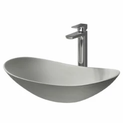 Amadora Matt Grey 615mm X 360mm Ellipse Countertop Basin