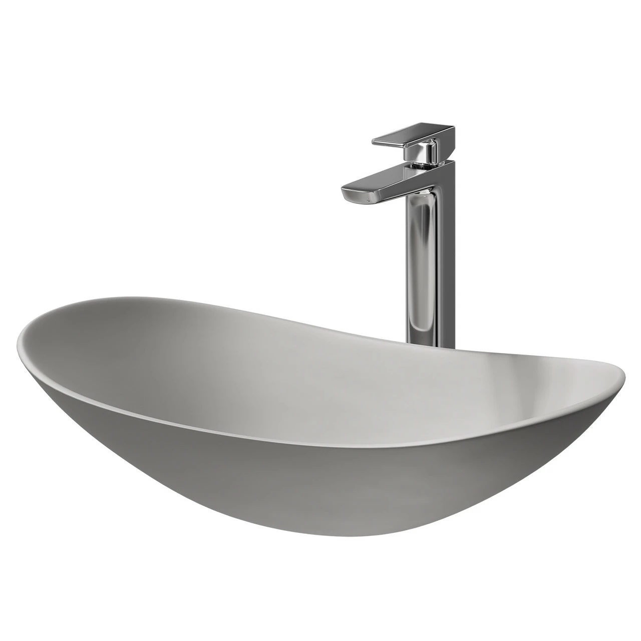 Amadora Matt Grey 615mm X 360mm Ellipse Countertop Basin 3 Amadora Matt Grey 615mm X 360mm Ellipse Countertop Basin