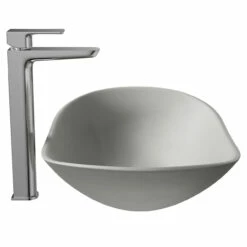 Amadora Matt Grey 615mm X 360mm Ellipse Countertop Basin 11 Amadora Matt Grey 615mm X 360mm Ellipse Countertop Basin -Bathroom Products Sales Store amadora matt grey 615mm x 360mm ellipse countertop basin side 41987.1664551092