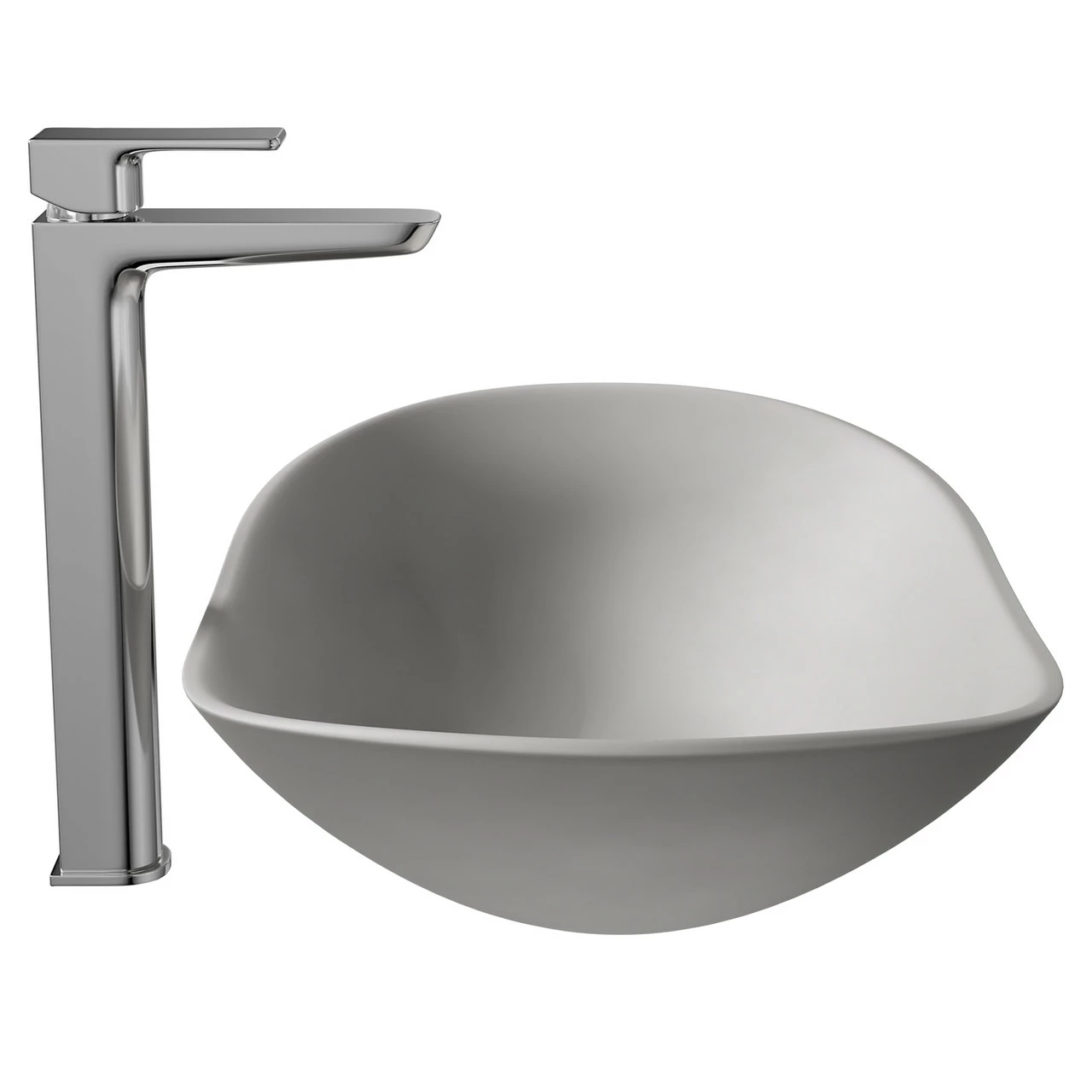 Amadora Matt Grey 615mm X 360mm Ellipse Countertop Basin 6 Amadora Matt Grey 615mm X 360mm Ellipse Countertop Basin - Image 4