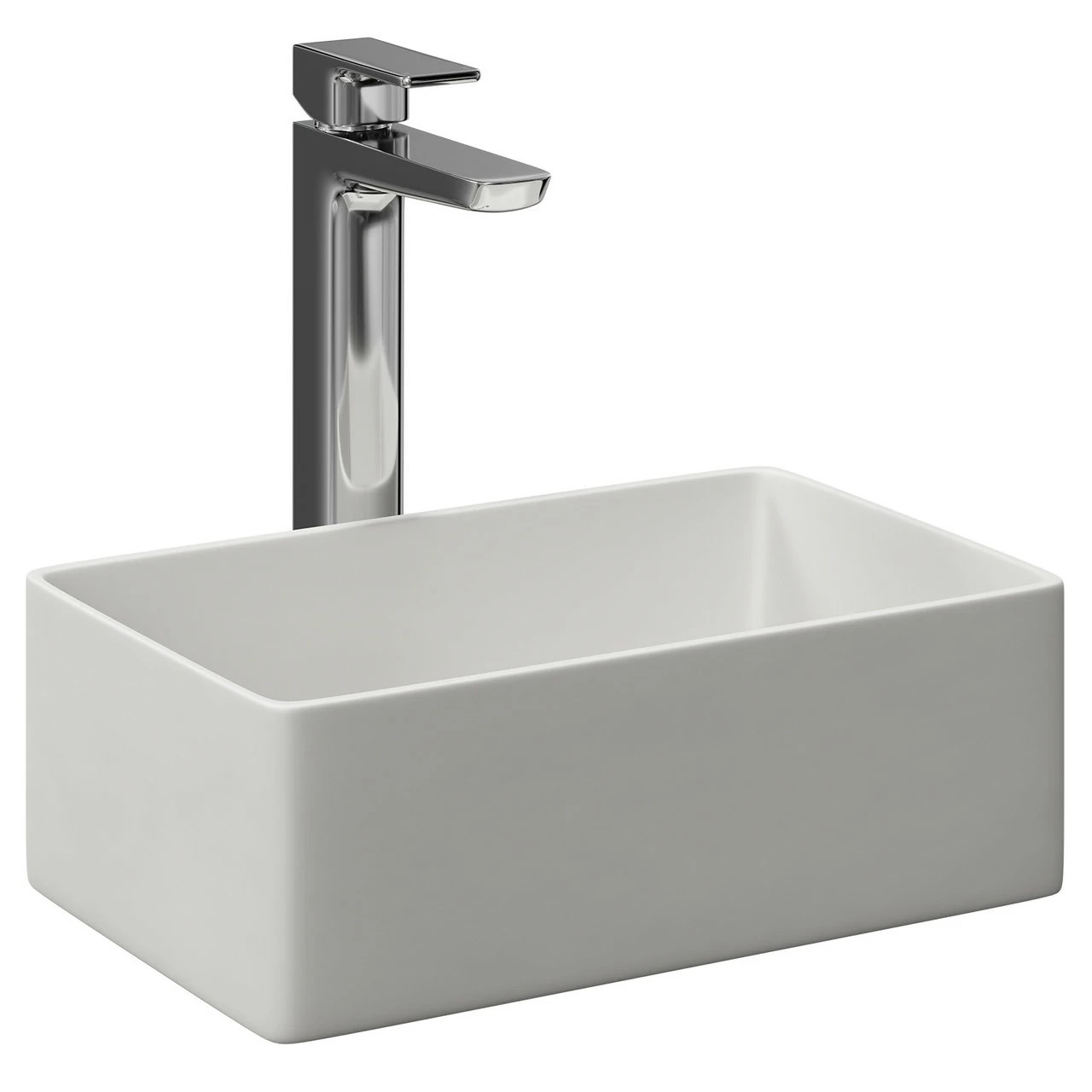 Amadora Matt White 360mm X 230mm Small Rectangular Countertop Basin 5 Amadora Matt White 360mm X 230mm Small Rectangular Countertop Basin - Image 3
