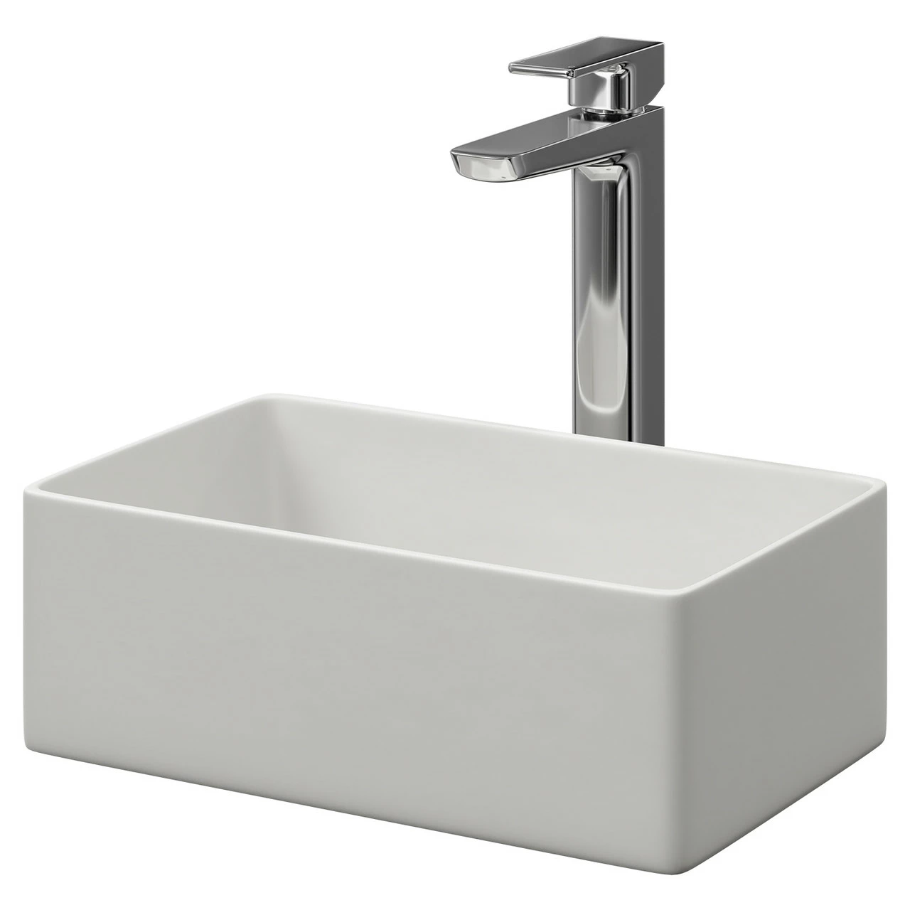 Amadora Matt White 360mm X 230mm Small Rectangular Countertop Basin 3 Amadora Matt White 360mm X 230mm Small Rectangular Countertop Basin