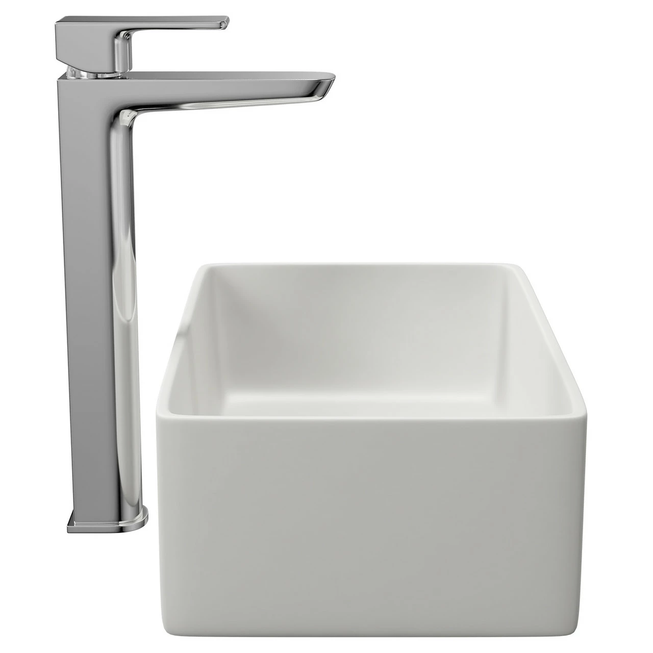 Amadora Matt White 360mm X 230mm Small Rectangular Countertop Basin 6 Amadora Matt White 360mm X 230mm Small Rectangular Countertop Basin - Image 4