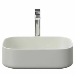 Amadora Matt White 455mm X 325mm Square Countertop Basin 9 Amadora Matt White 455mm X 325mm Square Countertop Basin -Bathroom Products Sales Store amadora matt white 455mm x 325mm square countertop basin front 63986.1664547993