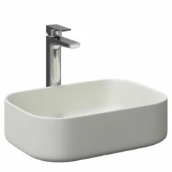 Amadora Matt White 455mm X 325mm Square Countertop Basin 10 Amadora Matt White 455mm X 325mm Square Countertop Basin -Bathroom Products Sales Store amadora matt white 455mm x 325mm square countertop basin left 56349.1664547993