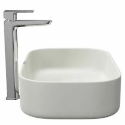 Amadora Matt White 455mm X 325mm Square Countertop Basin 11 Amadora Matt White 455mm X 325mm Square Countertop Basin -Bathroom Products Sales Store amadora matt white 455mm x 325mm square countertop basin side 46226.1664547993