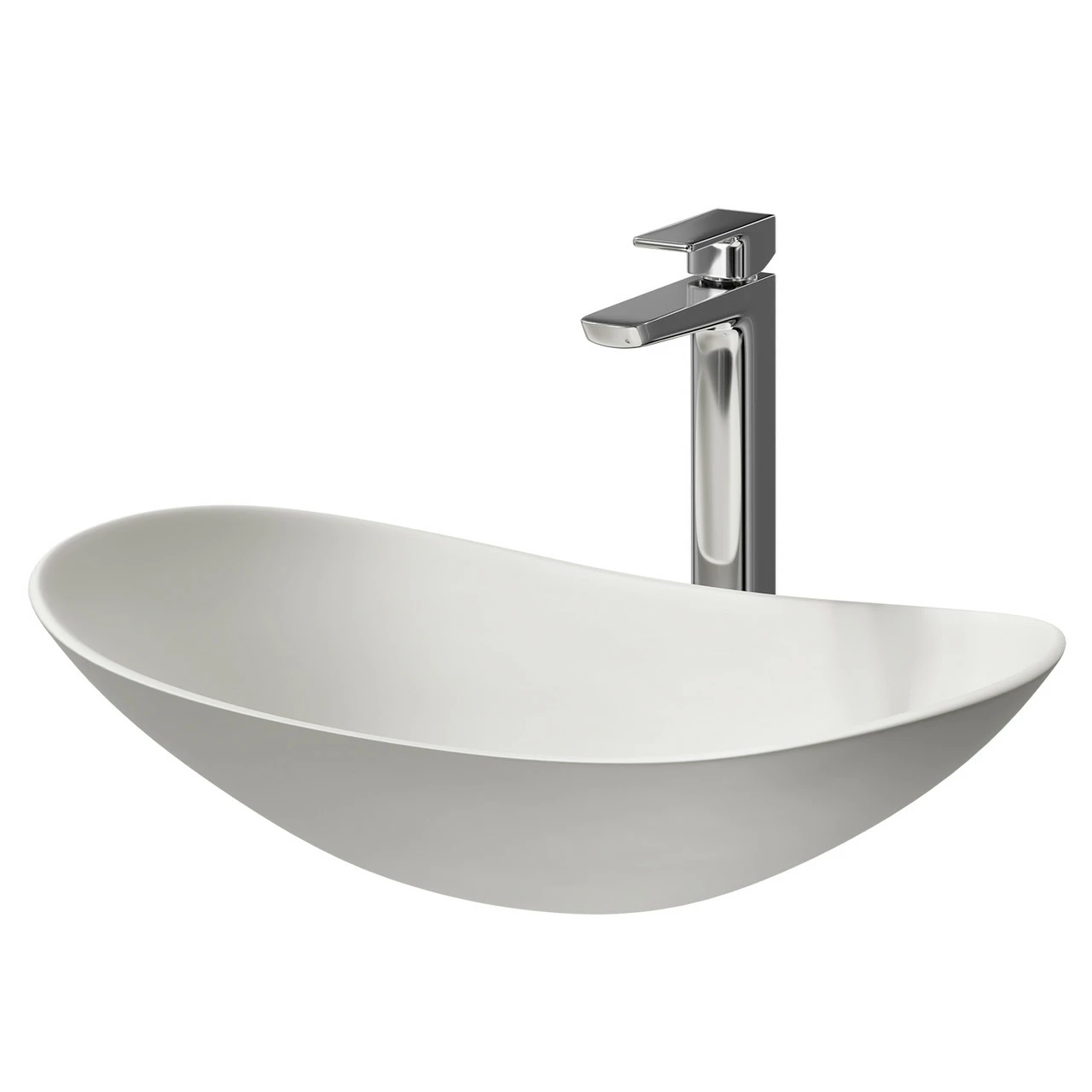 Amadora Matt White 615mm X 360mm Ellipse Countertop Basin 3 Amadora Matt White 615mm X 360mm Ellipse Countertop Basin