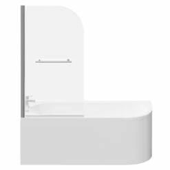Arc 1700mm X 750mm Left Hand Curved Shower Bath With Towel Rail Bath Screen And Front Bath Panel -Bathroom Products Sales Store arc 1700mm x 750mm left hand curved shower bath with towel rail bath screen and front bath panel front 52726.1691438786