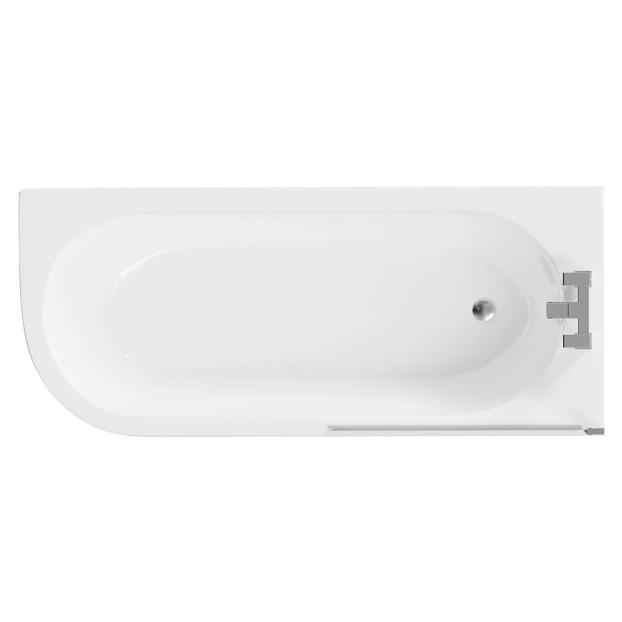 Arc 1700mm X 750mm Right Hand Curved Shower Bath With Bath Screen And Front Bath Panel 3 Arc 1700mm X 750mm Right Hand Curved Shower Bath With Bath Screen And Front Bath Panel