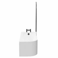 Arc 1700mm X 750mm Right Hand Curved Shower Bath With Matt Black Bath Screen And White Acrylic Front Bath Panel 12 Arc 1700mm X 750mm Right Hand Curved Shower Bath With Matt Black Bath Screen And White Acrylic Front Bath Panel -Bathroom Products Sales Store arc 1700mm x 750mm right hand curved shower bath with matt black bath screen and white acrylic front bath panel side 47374.1691438786