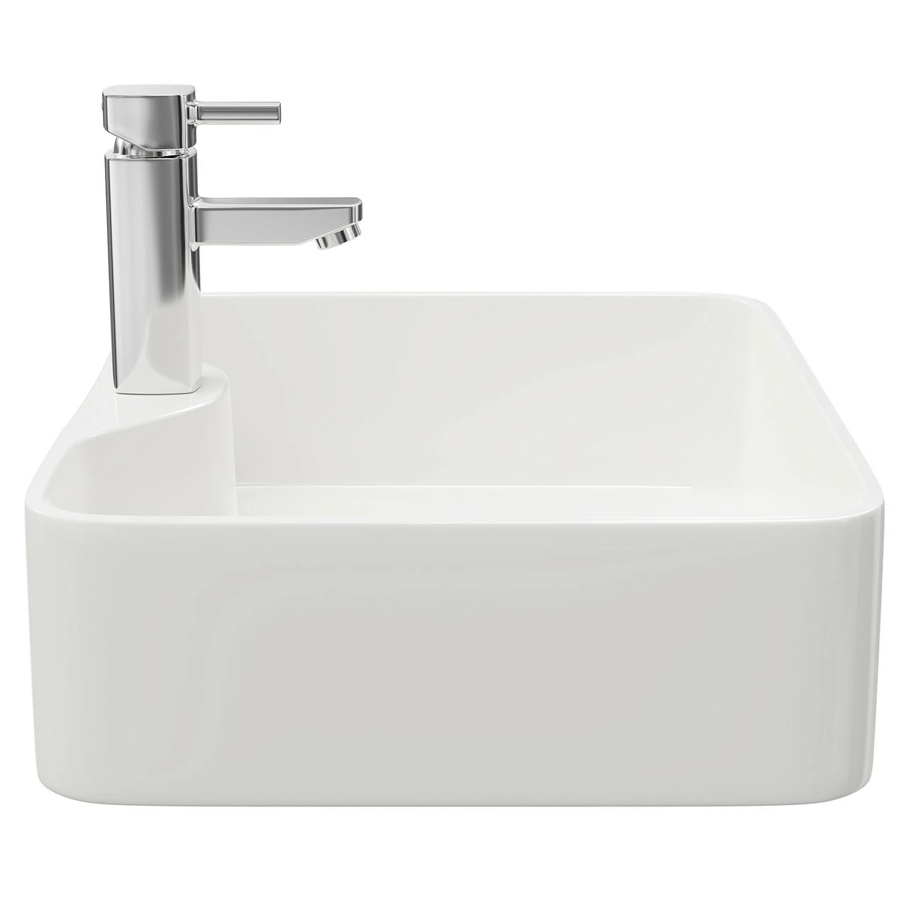 Azores 480mm X 370mm Square Countertop Basin With 1 Tap Hole 5 Azores 480mm X 370mm Square Countertop Basin With 1 Tap Hole - Image 4