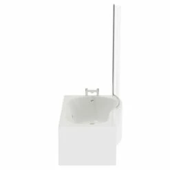 Bayou 1700mm 6 Jet Chrome Flat Jet Right Hand B Shaped Whirlpool Shower Bath With Bath Screen And Front Bath Panel -Bathroom Products Sales Store bayou 1700mm 6 jet chrome flat jet right hand b shaped whirlpool shower bath with bath screen and front bath panel side 68530.1691438796