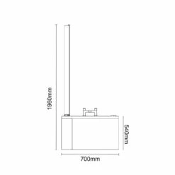 Bayou 1700mm 6 Jet Chrome V-Tec Left Hand B Shaped Whirlpool Shower Bath With Bath Screen And Front Bath Panel -Bathroom Products Sales Store bayou 1700mm 6 jet chrome v tec left hand b shaped whirlpool shower bath with bath screen and front bath panel line side 14281.1691438797