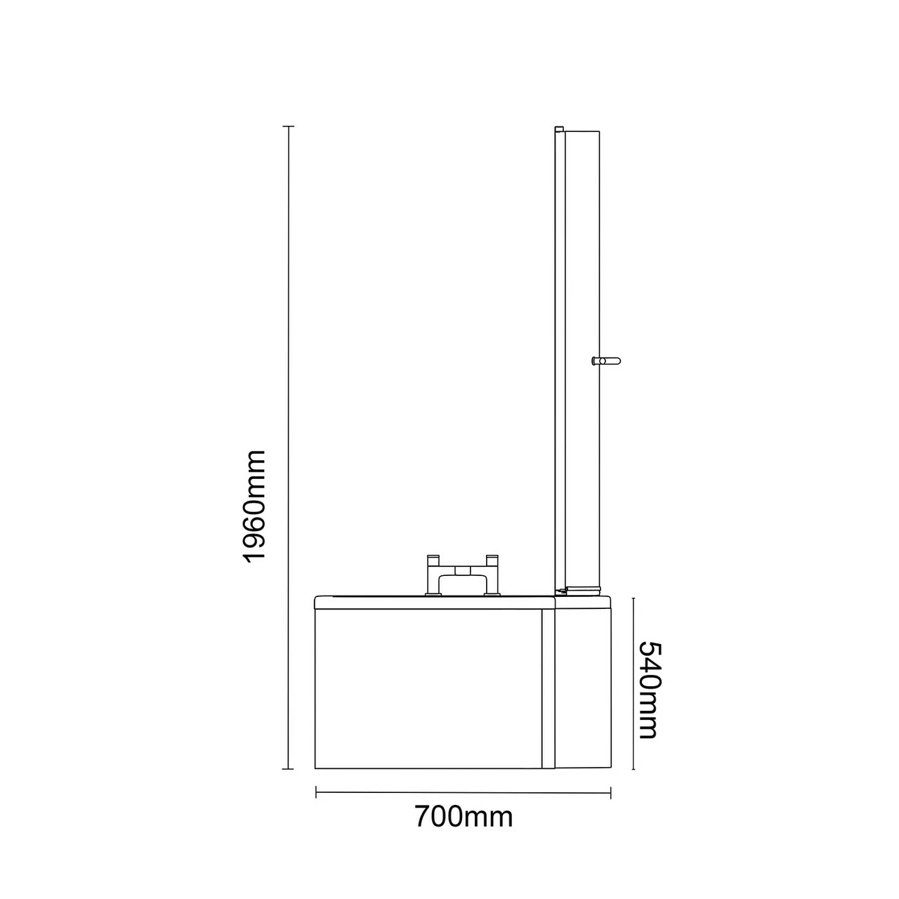 Bayou 1700mm Right Hand B Shaped Shower Bath With Towel Rail Bath Screen And Front Bath Panel 8 Bayou 1700mm Right Hand B Shaped Shower Bath With Towel Rail Bath Screen And Front Bath Panel - Image 6