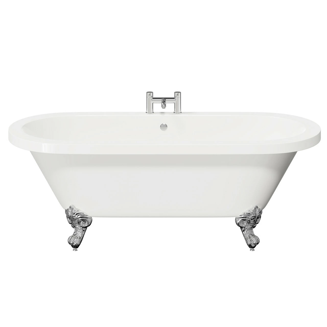 Windsor. Brescia 1780mm X 825mm Double Ended Freestanding Roll Top Bath With Chrome Claw Feet 4 Windsor. Brescia 1780mm X 825mm Double Ended Freestanding Roll Top Bath With Chrome Claw Feet - Image 2