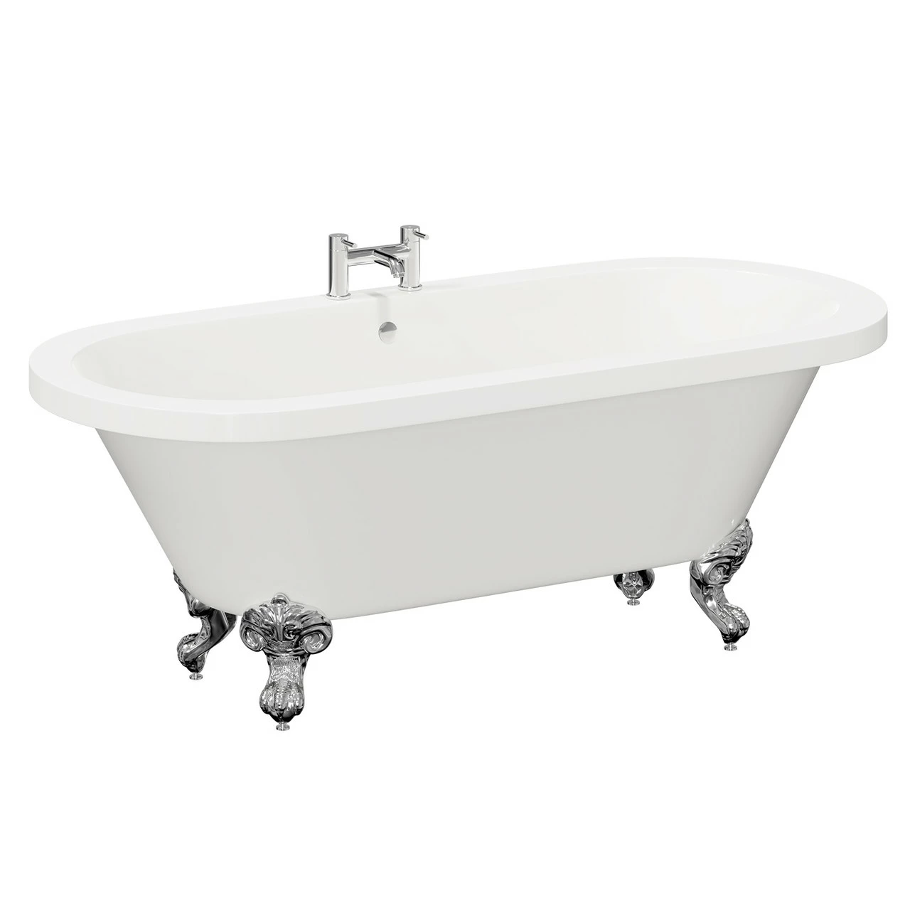Windsor. Brescia 1780mm X 825mm Double Ended Freestanding Roll Top Bath With Chrome Claw Feet 5 Windsor. Brescia 1780mm X 825mm Double Ended Freestanding Roll Top Bath With Chrome Claw Feet - Image 3