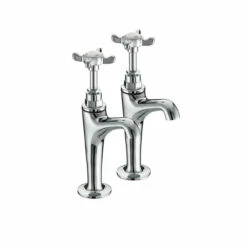 Bristan 1901 Chrome High Neck Kitchen Sink Pillar Taps - N-HNK-C