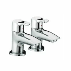 Bristan Capri Chrome Bath Pillar Taps - CAP-3/4-C