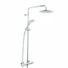 Bristan Carre Chrome Thermostatic Bar Shower Mixer With Rigid Riser Kit And Fast Fit Connections - CR-SHXDIVFF-C