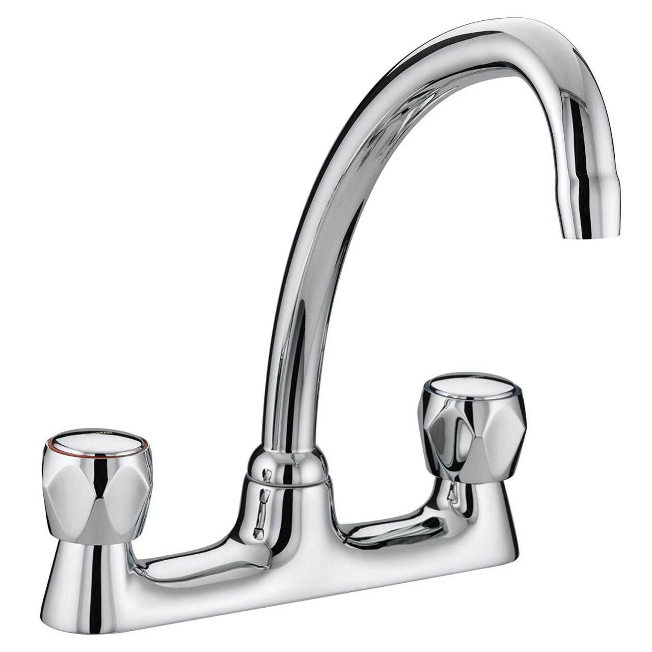 Bristan Club Budget Chrome Budget Deck Kitchen Sink Mixer Tap With Metal Heads - VAC-BDSM-C-MT 3 Bristan Club Budget Chrome Budget Deck Kitchen Sink Mixer Tap With Metal Heads - VAC-BDSM-C-MT