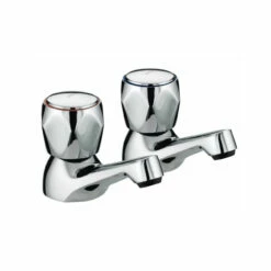 Bristan Club Chrome Basin Taps With Metal Heads - VAC-1/2-C-MT