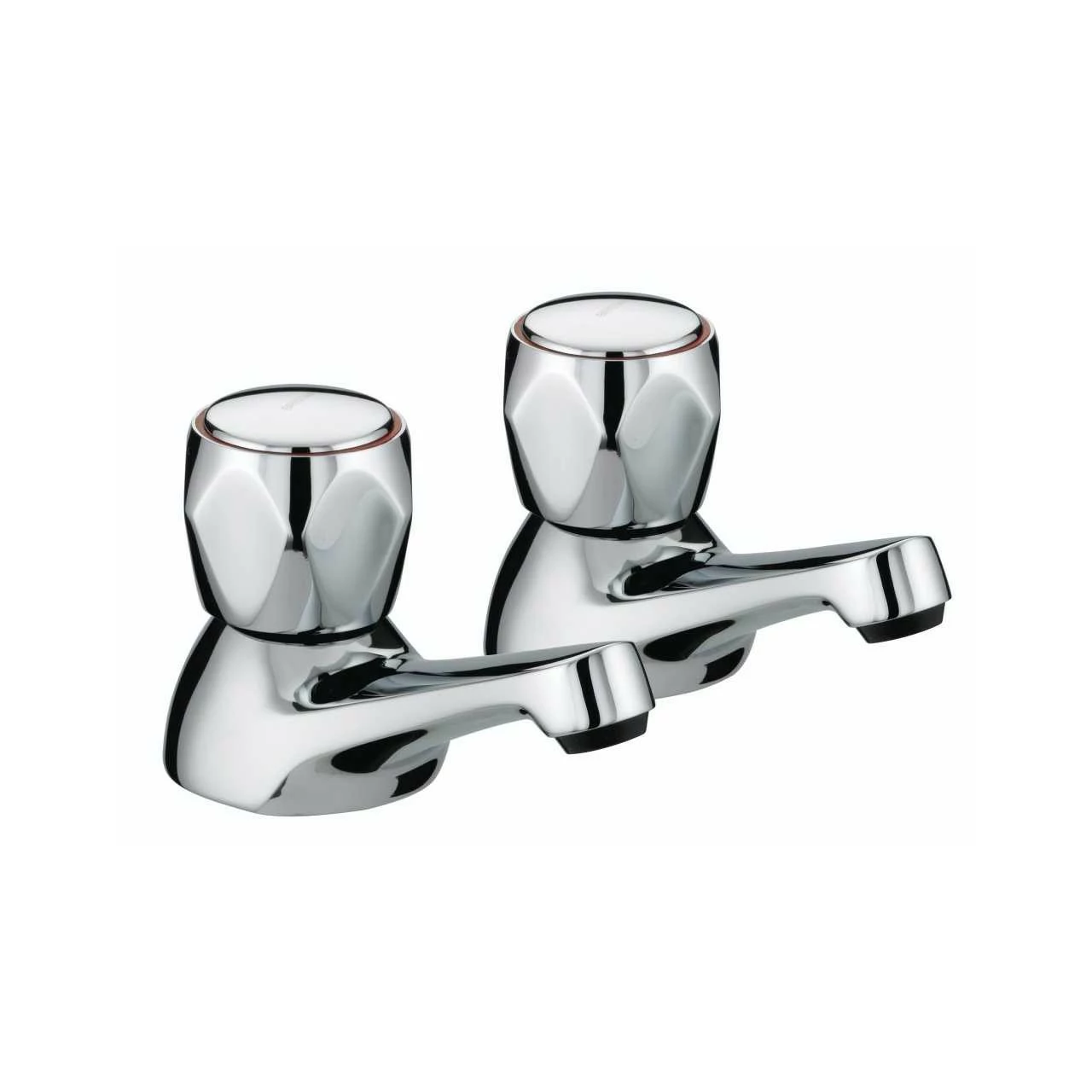 Bristan Club Chrome Bath Taps With Metal Heads - VAC-3/4-C-MT 3 Bristan Club Chrome Bath Taps With Metal Heads - VAC-3/4-C-MT