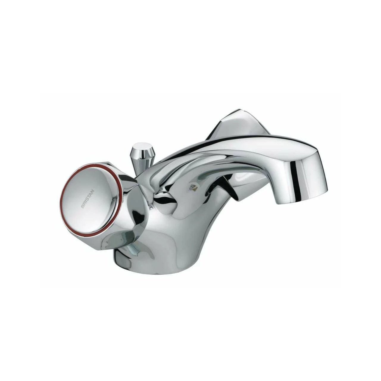 Bristan Club Chrome Dual Flow Mono Basin Mixer Tap With Metal Heads And Pop Up Waste - VAC-DFBAS-C-MT
