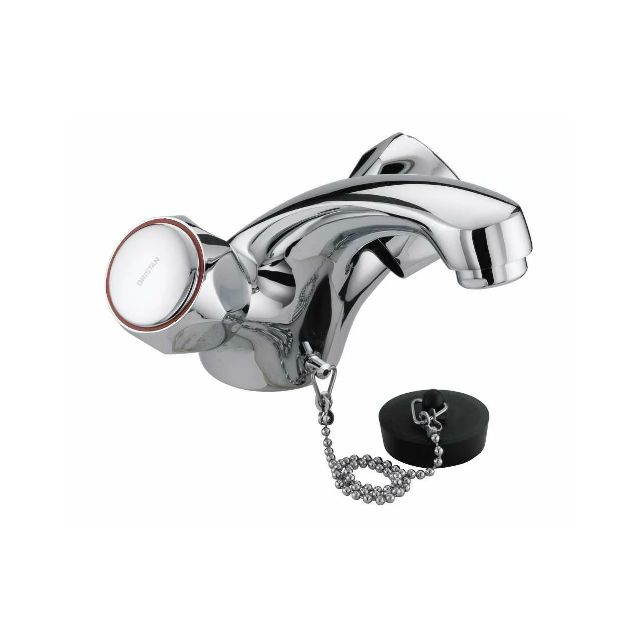 Bristan Club Chrome Mono Basin Mixer Tap With Metal Heads - VAC-BASNW-C-MT