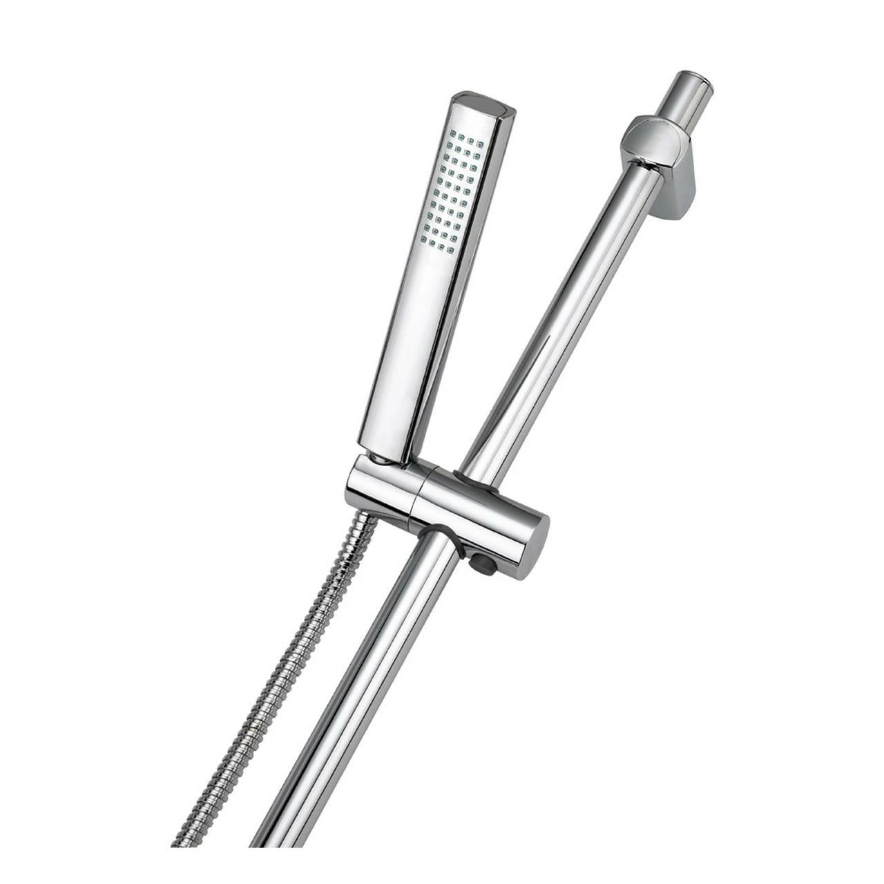 Bristan Qube Chrome Slide Bar Shower Kit With Single Function Handset - KIT2-C