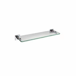 Bristan Square Chrome Wall Mounted Glass Vanity Shelf - SQ-SHELF-C