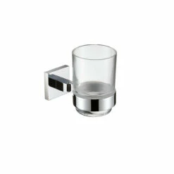 Bristan Square Chrome Wall Mounted Tumbler And Holder - SQ-HOLD-C