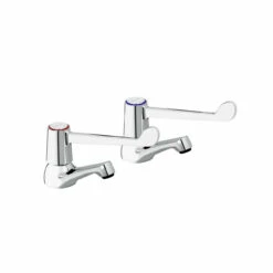 Bristan Value Lever Chrome Basin Taps With 6 Inch Levers And Ceramic Disc Valves - VAL2-1/2-C-6-CD