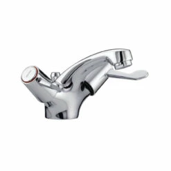 Bristan Value Lever Chrome Mono Basin Mixer Tap With Pop Up Waste And Ceramic Disc Valves - VAL2-BAS-C-CD