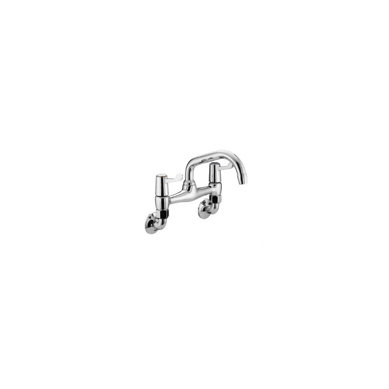 Bristan Value Lever Chrome Wall Mounted Bridge Kitchen Sink Mixer Tap With Ceramic Disc Valves - VAL2-WMSNK-C-CD 3 Bristan Value Lever Chrome Wall Mounted Bridge Kitchen Sink Mixer Tap With Ceramic Disc Valves - VAL2-WMSNK-C-CD