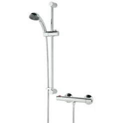 Bristan Zing Cool Touch Chrome Thermostatic Bar Mixer Shower With Adjustable Riser Kit - ZI-SHXSMCT-C