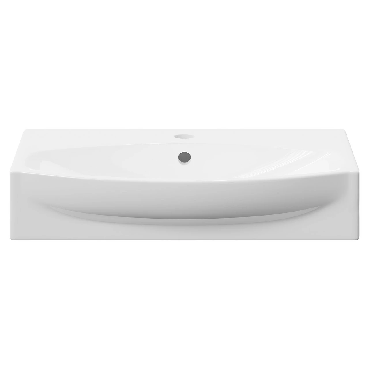 Cambra 600mm X 400mm Rectangular Wall Hung Basin With 1 Tap Hole - Image 2
