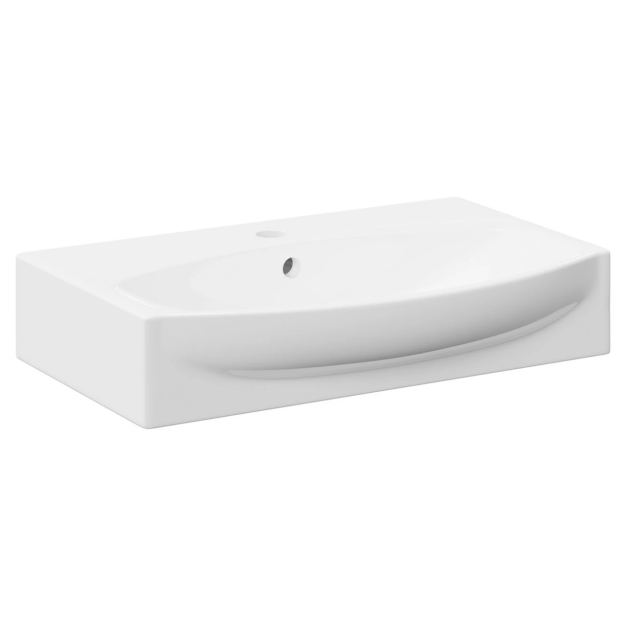 Cambra 600mm X 400mm Rectangular Wall Hung Basin With 1 Tap Hole - Image 3
