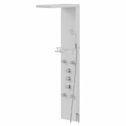 Carina White Glass Thermostatic Shower Panel