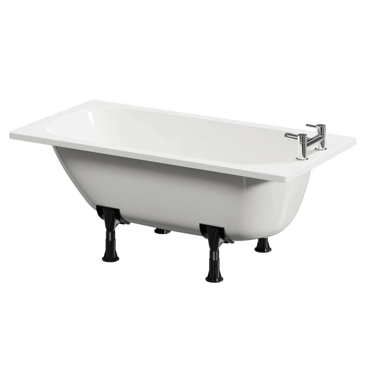 Cassia 1400mm X 700mm Straight Single Ended Steel Bath With 2 Tap Holes Including Legs 4 Cassia 1400mm X 700mm Straight Single Ended Steel Bath With 2 Tap Holes Including Legs - Image 2