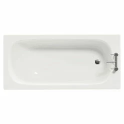 Cassia 1500mm X 700mm Straight Single Ended Steel Bath With 2 Tap Holes Including Legs