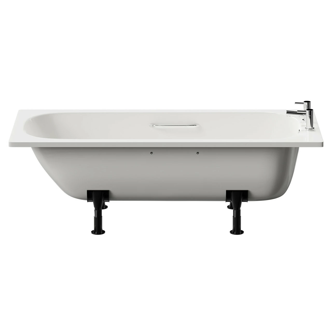 Cassia 1700mm X 700mm Anti Slip Straight Single Ended Steel Bath With Chrome Grips And 2 Tap Holes Including Legs 6 Cassia 1700mm X 700mm Anti Slip Straight Single Ended Steel Bath With Chrome Grips And 2 Tap Holes Including Legs - Image 4